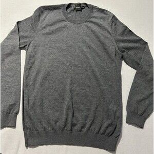 Boss Hugo Boss Mens Slim Fit Extra Fine Merino Scoop Neck Sweater Sz M in Gray